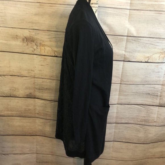 Lafayette 148 Open Cardigan Sweater Lace Back NWT Navy Size Small - Picture 3 of 13